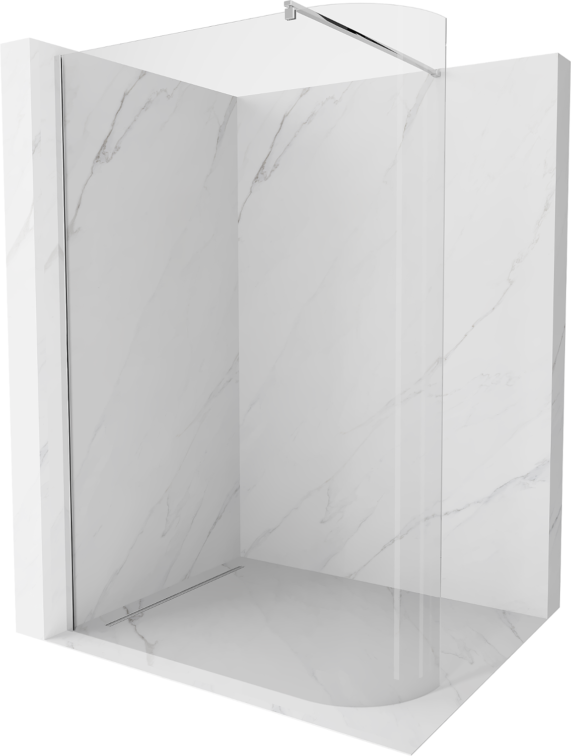 Mexen Kioto-R ścianka prysznicowa zaokrąglona Walk-in 100 x 200 cm, transparent 8 mm, chrom - 800-100-101-01-06